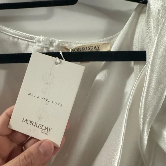 NWT MORRISDAY Elegant White Satin Dress - Picture 5 of 5